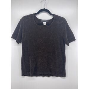 Behar new york Very Soft knit blouse brown olive Sz M Medium Women’s T Shirt